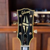 The front of the headstock of a 1969 Les Paul Custom